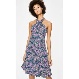 Boden | Green + Pink Paisley Lilah Multi-Way Dress | Size 8
